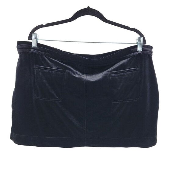 Vintage Y2K BCBGeneration Black Velour Micro Mini Skirt L Pockets Baddie - Picture 2 of 7